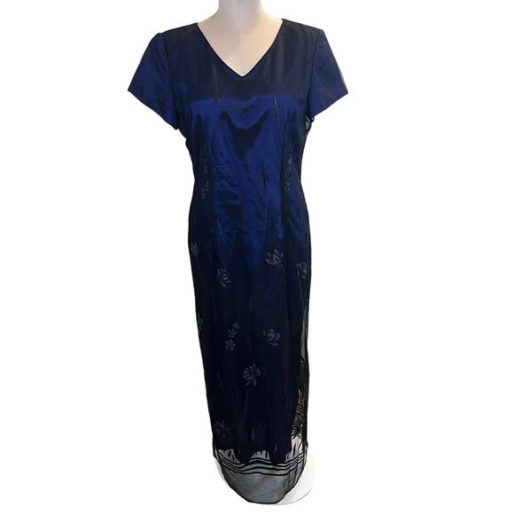 Taurus II Lace Overlay Y2K‎ Vintage Whimsigoth Long Dress Size 14P Formal Vamp - Picture 1 of 10